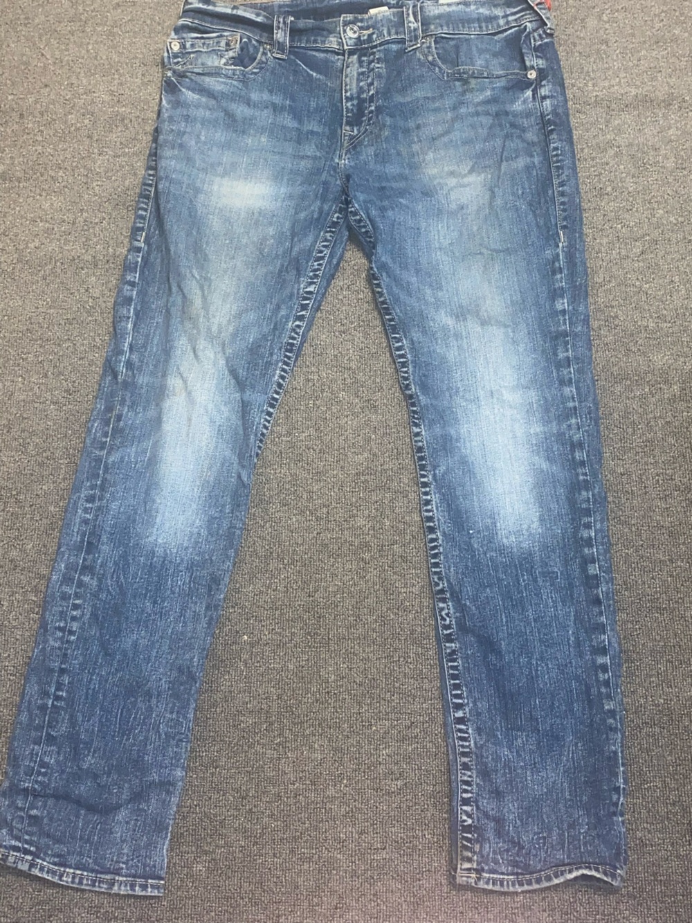 True Religion Men's Light Blue Washed Skinny Jeans size 38x32